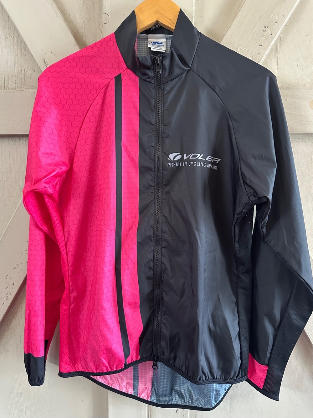 Voler Women’s X-Large Cycling Wind Jacket Black Pink Ripstop